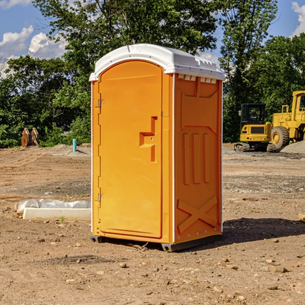 how often are the porta potties cleaned and serviced during a rental period in Maxville